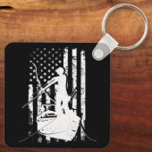 Bowfish  Kijk naar de Amerikaanse vlag jacht Sleutelhanger (Achterkant)