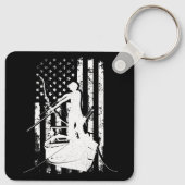 Bowfish  Kijk naar de Amerikaanse vlag jacht Sleutelhanger (Achterkant)