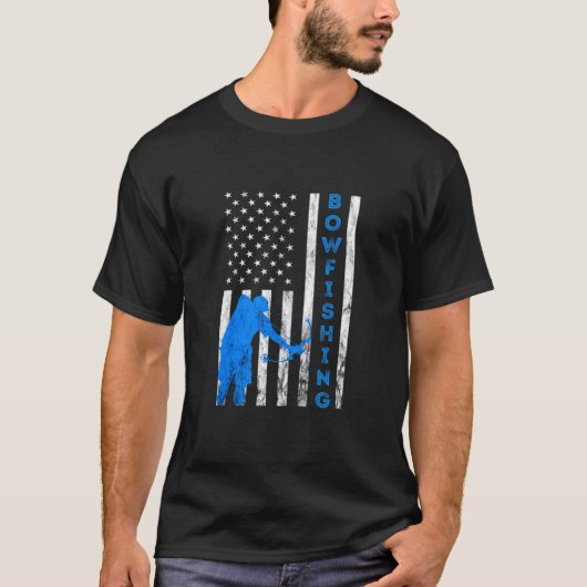 Bowfish Usa Fish Bow Hunting Flag American Bowf T-shirt (Voorkant)