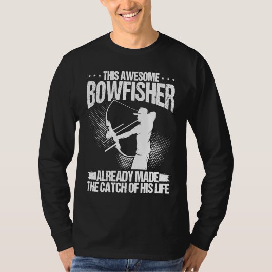 Bowfisher Groom Catch of my Life Bowfishing Hunter T-shirt (Voorkant)