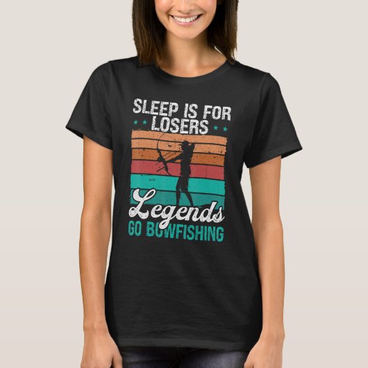 Bowfisher Sleep is for Losers Airboat Fisherman Bo T-shirt (Voorkant)