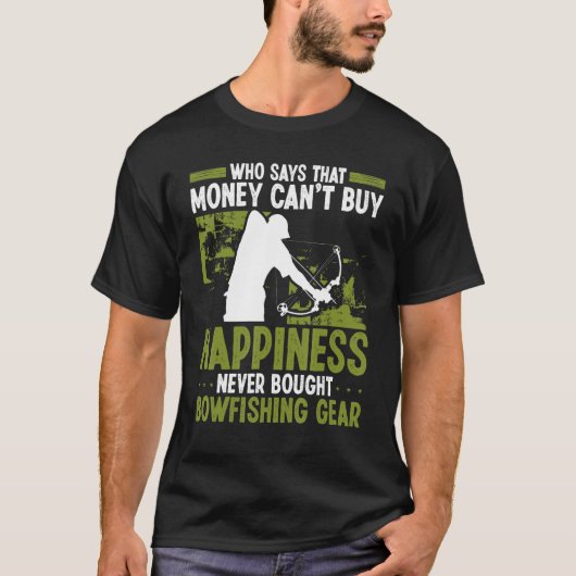 Bowfishing Money buys Happiness Airboat Bowhunter T-shirt (Voorkant)