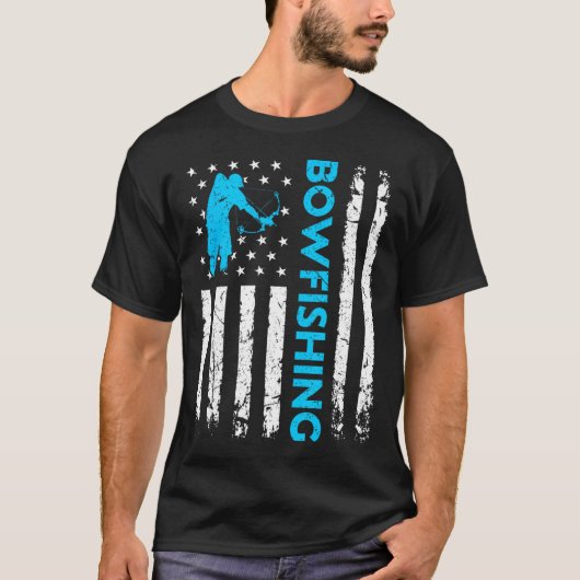 Bowfishing US Flag  Gevist Bowfish Hunter T-shirt (Voorkant)