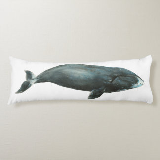 Bowhead Whale Watercolor illustration Lichaamskussen