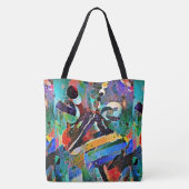 Bowie en Prince Rock in Space Tote Bag (Achterkant)