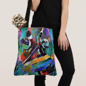 Bowie en Prince Rock in Space Tote Bag (Dichtbij)