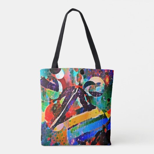 Bowie en Prince Rock uit in Space Canvas tas (Achterkant)