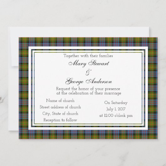 Bowie Scottish Wedding Invitation Kaart (Voorkant)