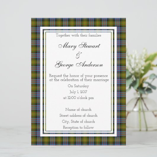 Bowie Scottish Wedding Invitation Kaart (Staand voorkant)