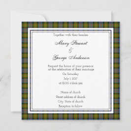 Bowie Scottish Wedding Square Uitnodiging