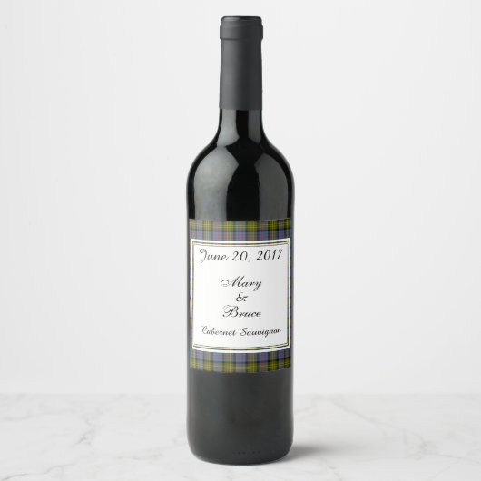 Bowie Scottish Wedding Wine Label Wijn Etiket (Voorkant)