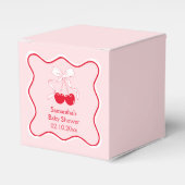 Bowkruid bovenop cadeautje voor babyshower bedankdoosjes (Voorkant Zijde)