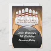 Bowl a Strike Party Invitation Kaart (Voorkant)