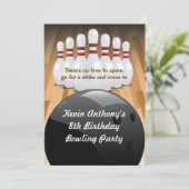 Bowl a Strike Party Invitation Kaart (Staand voorkant)