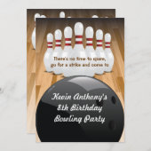 Bowl a Strike Party Invitation Kaart (Voorkant / Achterkant)