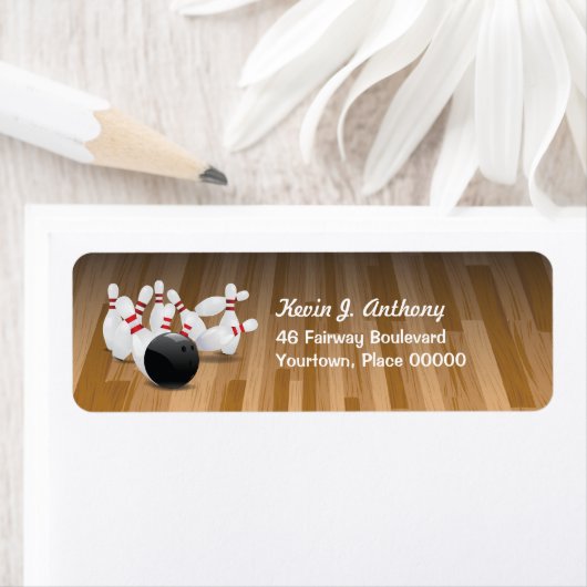 Bowl a Strike retouradres Etiket (Insitu)