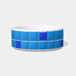 Bowl - Blue Square Mosaic Voerbakje