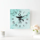 Bowl de Hygenia Pharmacist Custom Initials Marble Vierkante Klok (Huis)