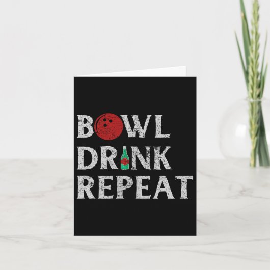 Bowl Drink Herhaal Cool Bowling spel Drink minnaar Kaart (Voorkant)