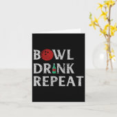 Bowl Drink Herhaal Cool Bowling spel Drink minnaar Kaart (Gele Bloem)