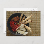 Bowl gevuld met Chinese kruiden Briefkaart (Voorkant / Achterkant)