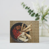 Bowl gevuld met Chinese kruiden Briefkaart (Staand voorkant)