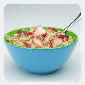 Bowl graan vierkante sticker (Voorkant)