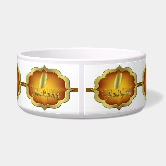 Bowl - Happy Thanksgiving - Maïs Voerbakje (Achterkant)