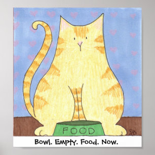 Bowl. Leeg. Voedsel. Nu. Poster