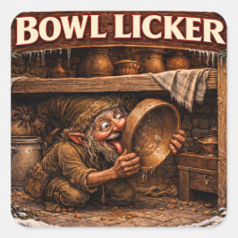 Bowl Licker Icelandic Yule Lad Vierkante Sticker