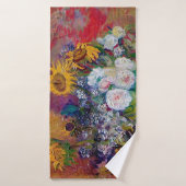 Bowl met bloemen, Van Gogh Badhanddoek (Badhanddoek)