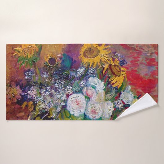 Bowl met bloemen, Van Gogh Badhanddoek (Badhanddoek)
