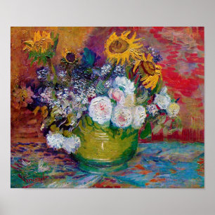 Bowl met bloemen, Van Gogh Poster