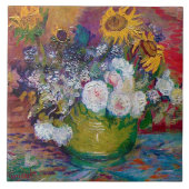 Bowl met bloemen, Van Gogh Tegeltje (Voorkant)