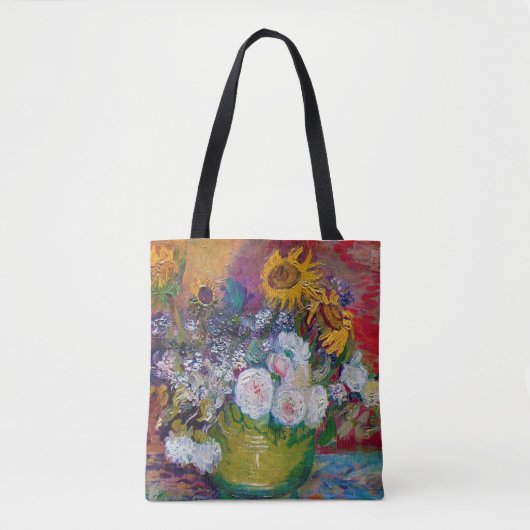 Bowl met bloemen, Van Gogh Tote Bag (Voorkant)