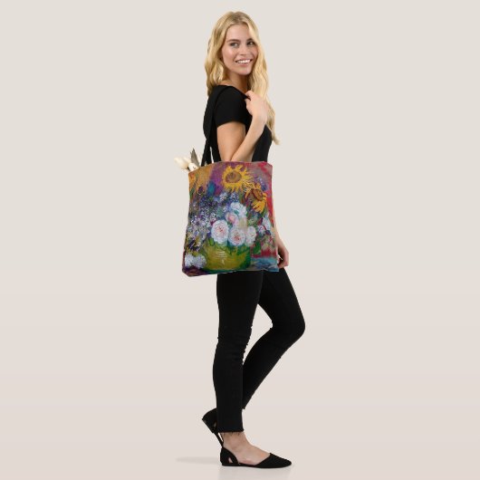 Bowl met bloemen, Van Gogh Tote Bag (Op model)