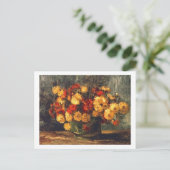 Bowl met Chrysanthemums Van Gogh Fine Art Briefkaart (Staand voorkant)
