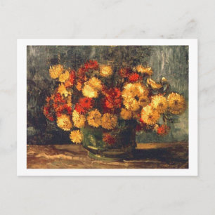Bowl met Chrysanthemums Van Gogh Fine Art Briefkaart