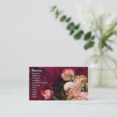 Bowl met pony's en Rozen Van Gogh Fine Art Visitekaartje (Staand voorkant)