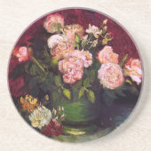 Bowl met pony's en Rozen Van Gogh Fine Art Zandsteen Onderzetter (Voorkant)