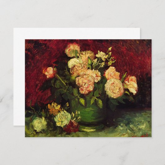 Bowl met volken en Rozen van Vincent van Gogh (Voorkant / Achterkant)