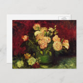 Bowl met volken en Rozen van Vincent van Gogh Briefkaart (Voorkant / Achterkant)