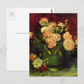 Bowl met volken en Rozen van Vincent van Gogh Briefkaart (Voorkant / Achterkant)