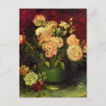 Bowl met volken en Rozen van Vincent van Gogh Briefkaart<br><div class="desc">Bowl met pony's en Rozen van Vincent van Gogh is een kunstpost van impressionisme, maar het is nog steeds een levensfloraal schilderij met een bouquet roze pony en roos bloemen in een vaas. Verse snijbloemen van de tuin. Over de kunstenaar: Vincent Willem van Gogh (1853-1890) was een van de beroemdste...</div>