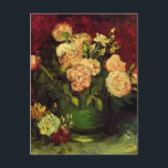 Bowl met volken en Rozen van Vincent van Gogh Briefkaart<br><div class="desc">Bowl met pony's en Rozen van Vincent van Gogh is een kunstpost van impressionisme, maar het is nog steeds een levensfloraal schilderij met een bouquet roze pony en roos bloemen in een vaas. Verse snijbloemen van de tuin. Over de kunstenaar: Vincent Willem van Gogh (1853-1890) was een van de beroemdste...</div>