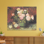 Bowl met volken en Rozen van Vincent van Gogh Canvas Afdruk (Insitu (Woonkamer))