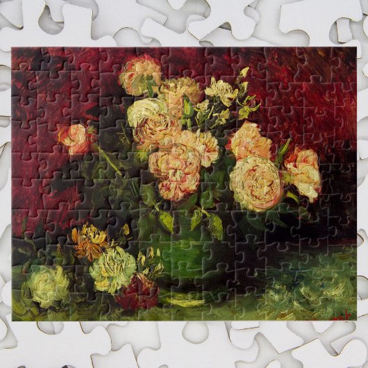 Bowl met volken en Rozen van Vincent van Gogh Legpuzzel