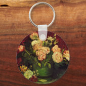 Bowl met volken en Rozen van Vincent van Gogh Sleutelhanger (Voorkant)