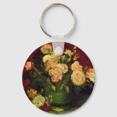 Bowl met volken en Rozen van Vincent van Gogh Sleutelhanger (Achterkant)
