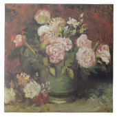 Bowl met volken en Rozen van Vincent van Gogh Tegeltje (Voorkant)